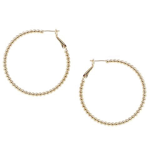 Metal Ball Beaded Hoops