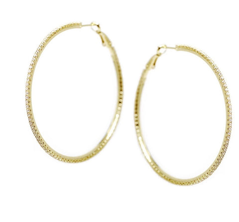 CZ Pave Hoop Earrings
