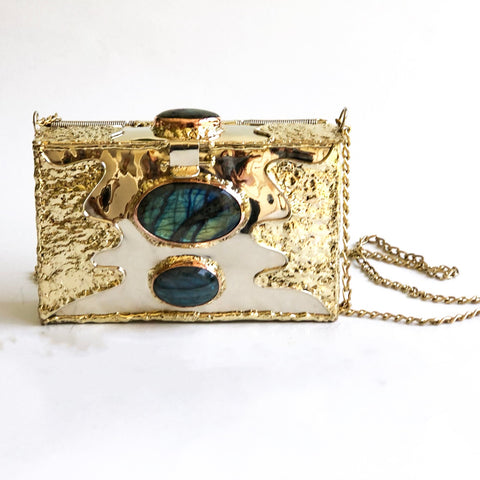 Rectangle Bag with Labradorite Stone