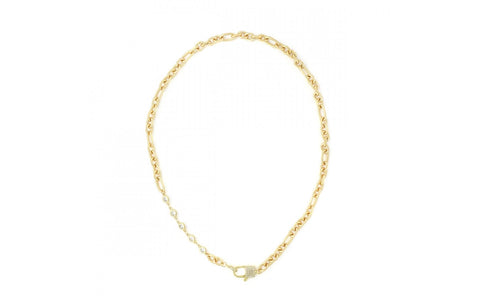 Chain & CZ Link Necklace