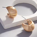 Chunky Brushed Metal Hoop Earrings