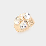 Andrea stone cluster stretch ring