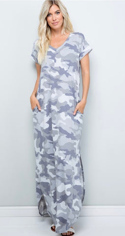 Camo Pocketed Maxi Dress – Personality Collections, LLC Camo Pocketed Maxi Dress – Personality Collections, LLC