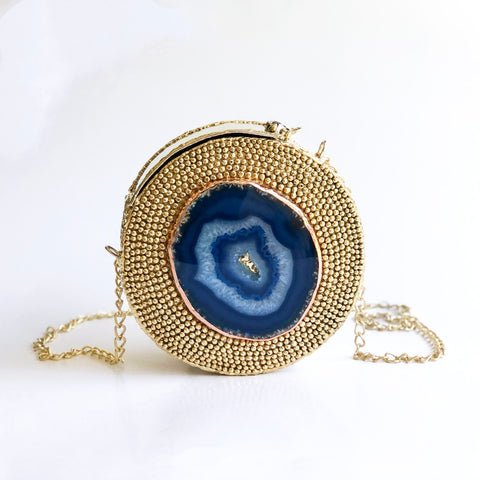 Round Geode Bag with Chain Strap