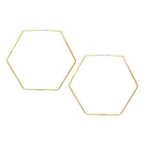 Medium  Hexagon Hoop Earrings