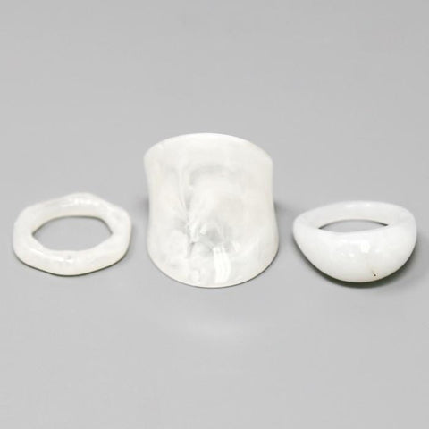 White Out Lucite Ring Set