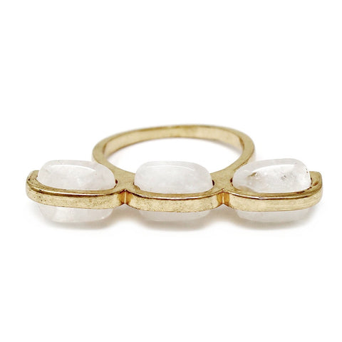Triple Natural Stone Ring (Two Colors)