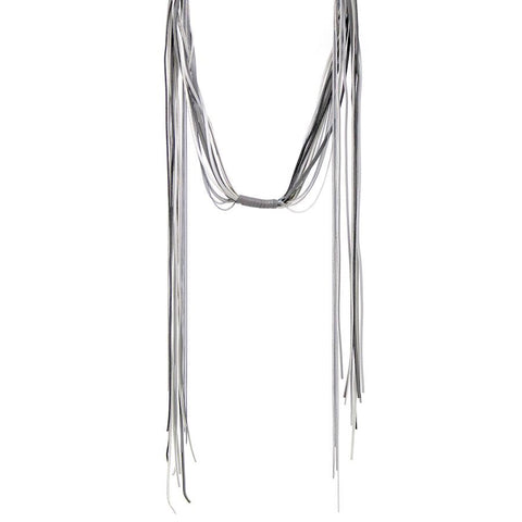 Faux Leather Layered Chain Necklace