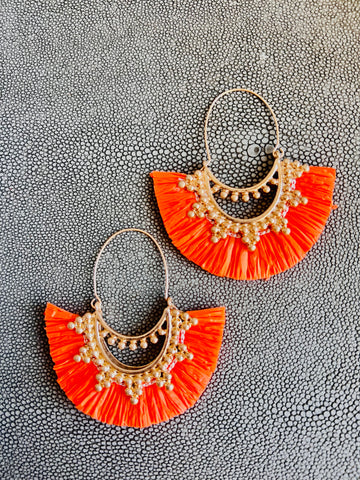 Ornate Raffia Earrings